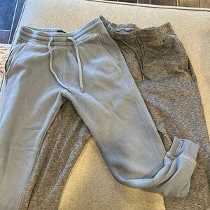 Boys Hollister jogger sweatpants bluish gray & gray Gilly Hicks joggers- both XS
